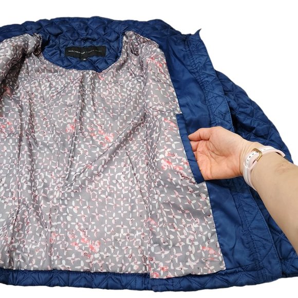 Marc New York Andrew Marc Navy Quilted Puff Jacket Zipper Pockets XS - Picture 8 of 12